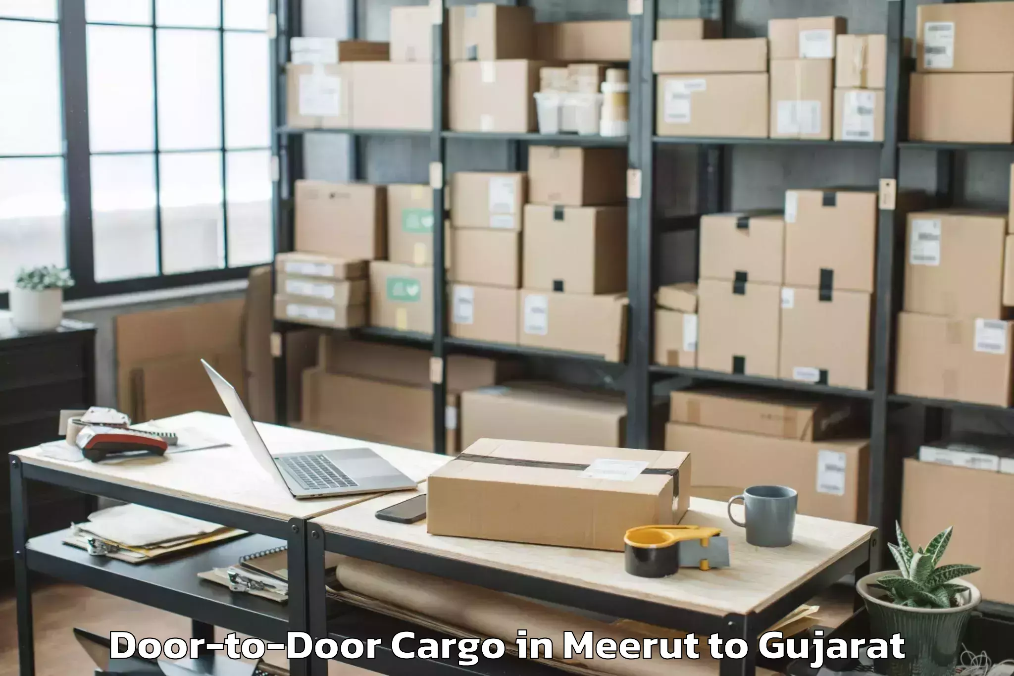 Quality Meerut to Keshod Airport Ixk Door To Door Cargo